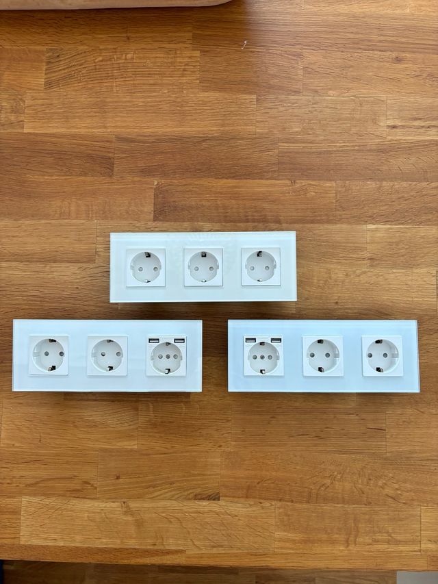 Enchufes triples Bseed con USB (3 unidades)