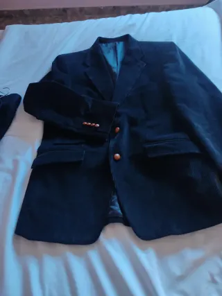 Chaqueta de pana azul hombre