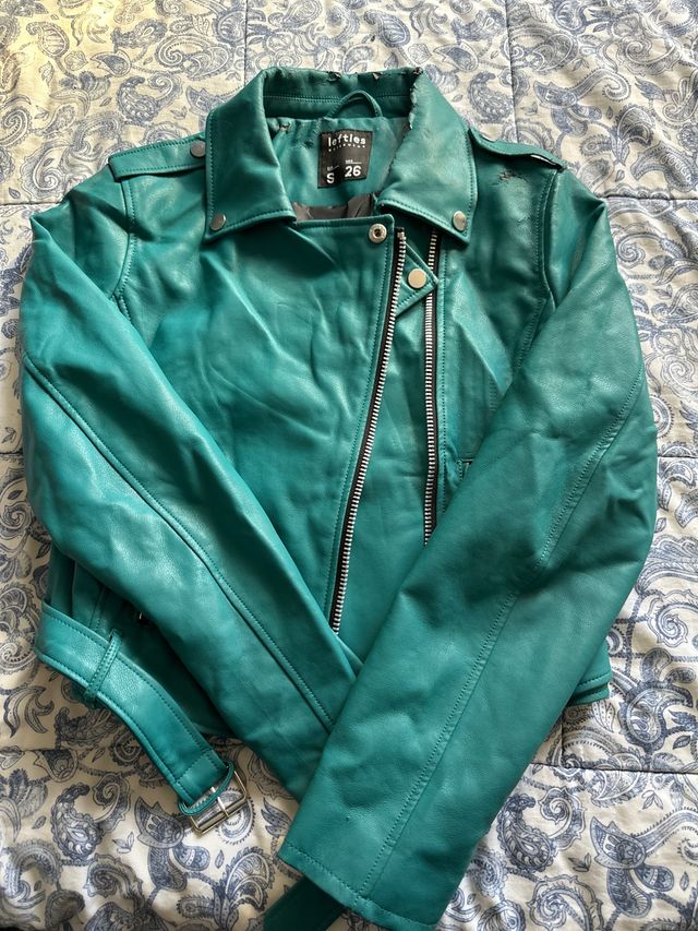 Chaqueta motera Lefties verde talla S
