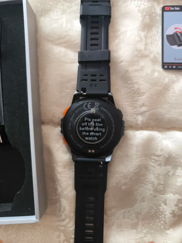 Reloj Inteligente Hombre Negro/Naranja