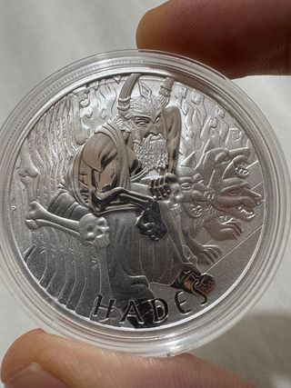 Moneda Onza Plata Dios Griego Hades