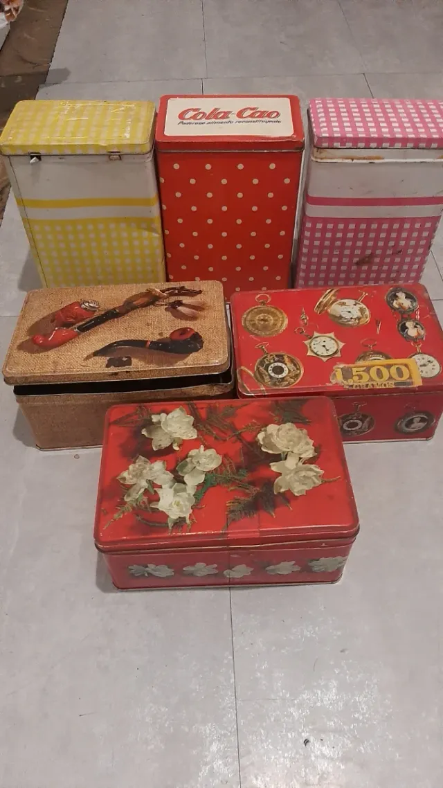 Lote 6 Cajas Metálicas Vintage