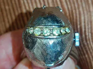 ANILLO-RELOJ VINTAGE CON TAPA, MARCA "SAMBA"