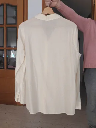 Camisa Benetton Algodón Fina Beige