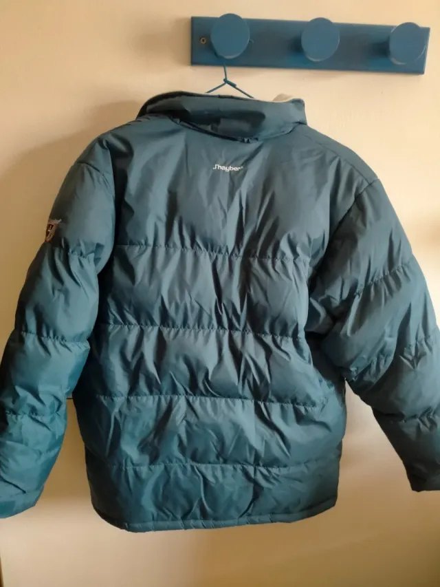 Chaquetón infantil azul y beige