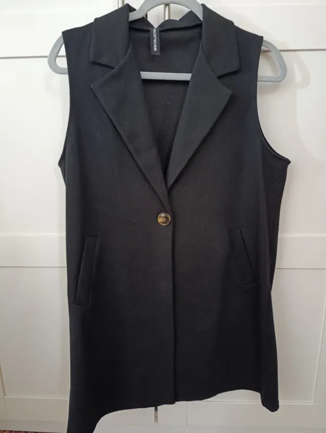 Chaleco traje negro mujer