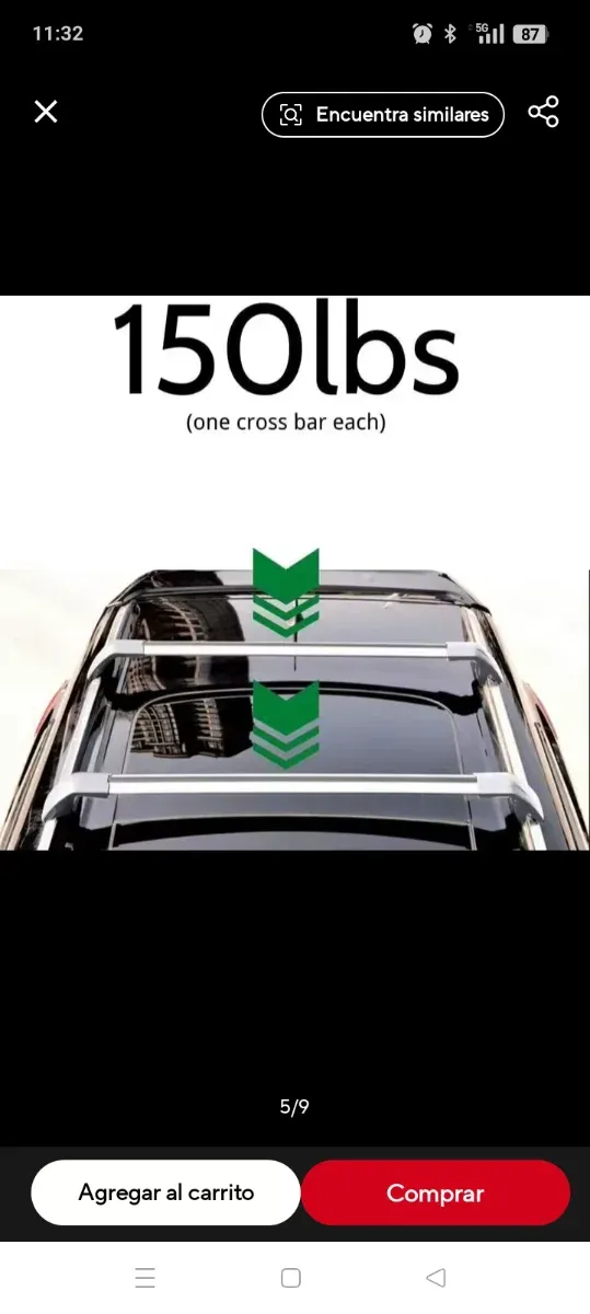 Baca coche. Barras portaequipaje techo coche.