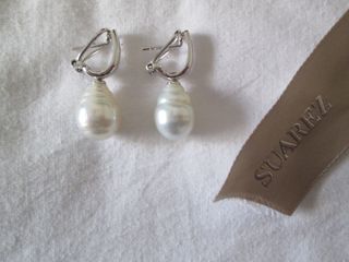 Pendientes Oro Blanco y Perla Australiana Suarez