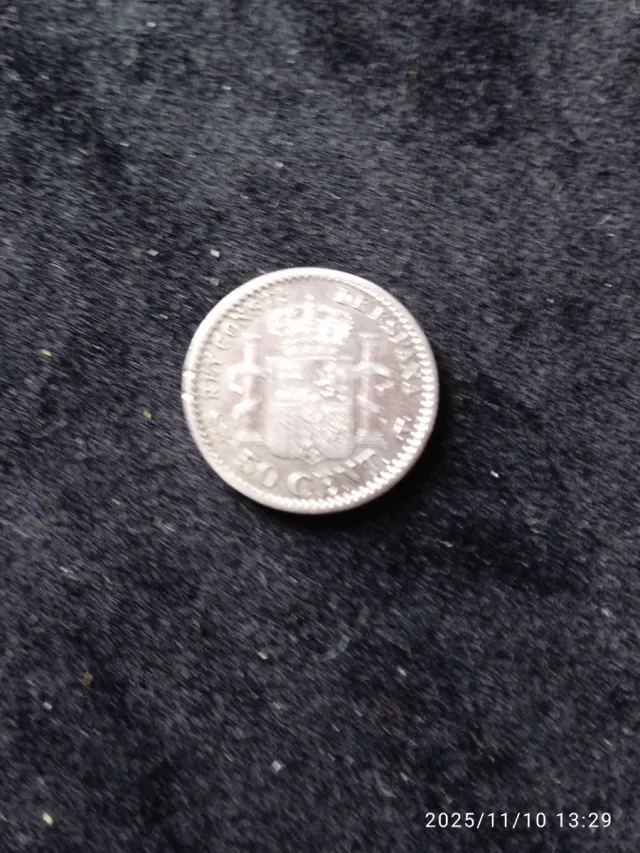 50 céntimos Alfonso XIII 1904-0-4 de plata
