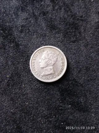 50 céntimos Alfonso XIII 1904-0-4 de plata