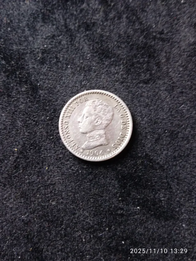 50 céntimos Alfonso XIII 1904-0-4 de plata