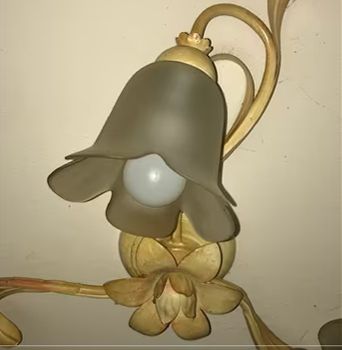 Lampadario 3 luci metallo oro bianco