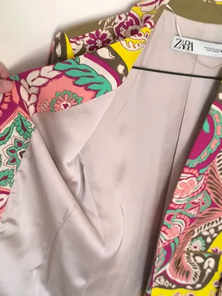 Chaqueta Zara Lino Multicolor