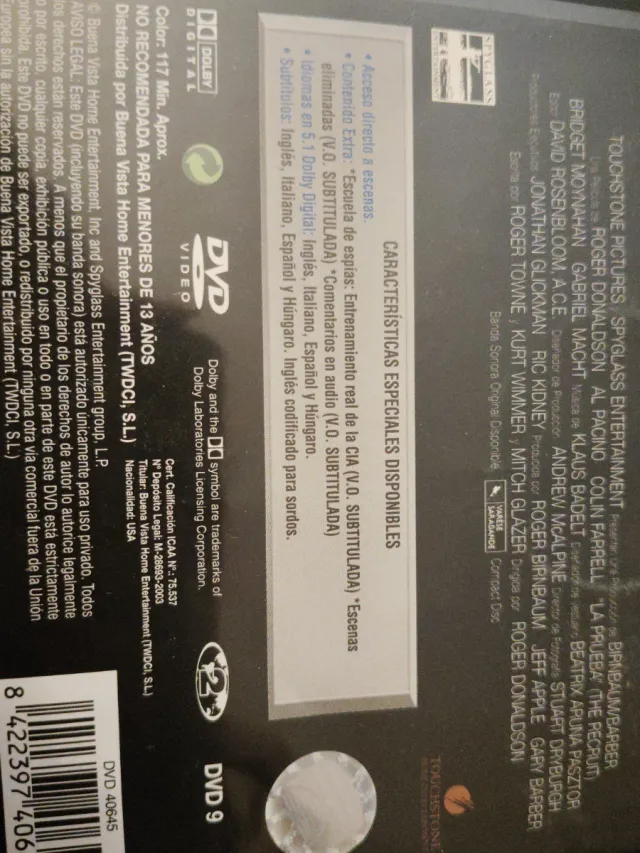 DVD La Prueba. Al Pacino y Colin Farrell