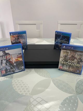 Consola PS4 Negra + 3 Mandos + Juegos