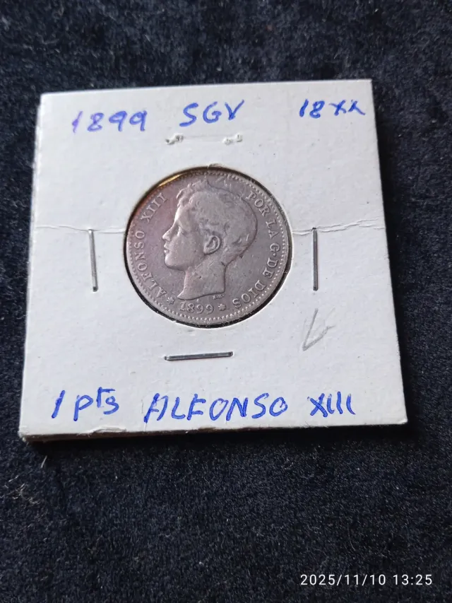 Alfonso XIII 1899 SGV peseta plata