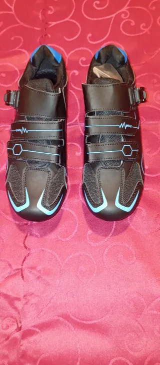 Zapatillas Ciclismo Hombre Negras y Azules