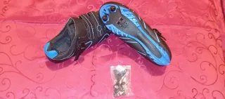 Zapatillas Ciclismo Hombre Negras y Azules