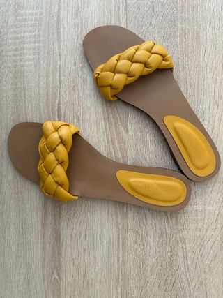 Sandalias Lefties T39 Mostaza Trenzadas