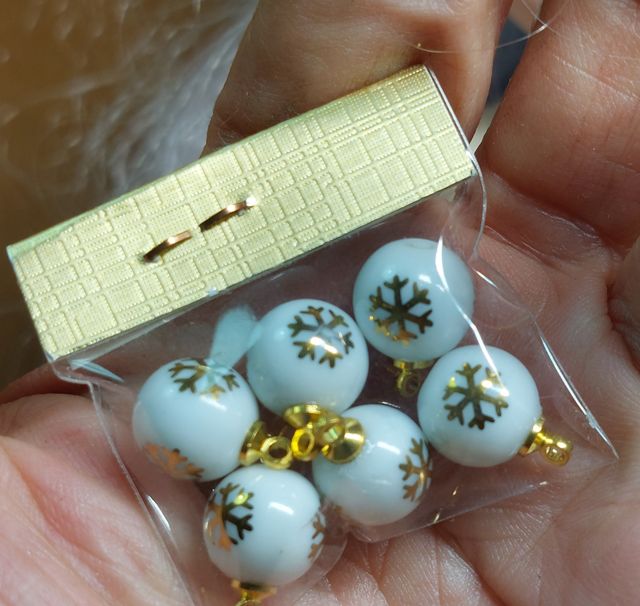 6 Bolas Navidad Blythe Copo Nieve Doradas