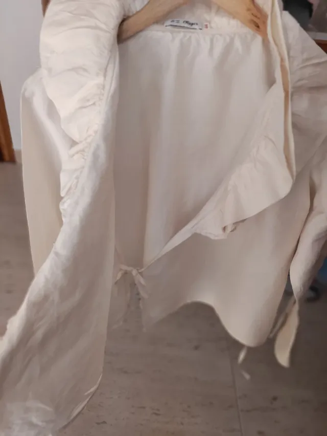 Camisa de seda 100% beige