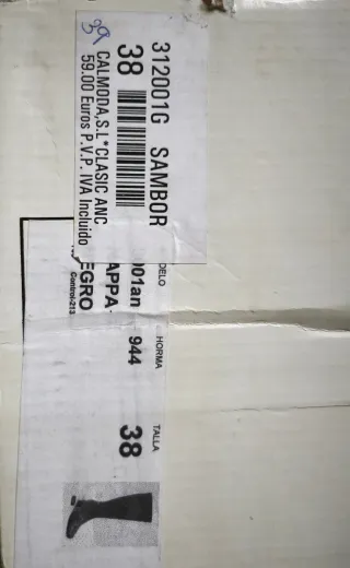 Botas CALMODA Piel Negras Talla 38