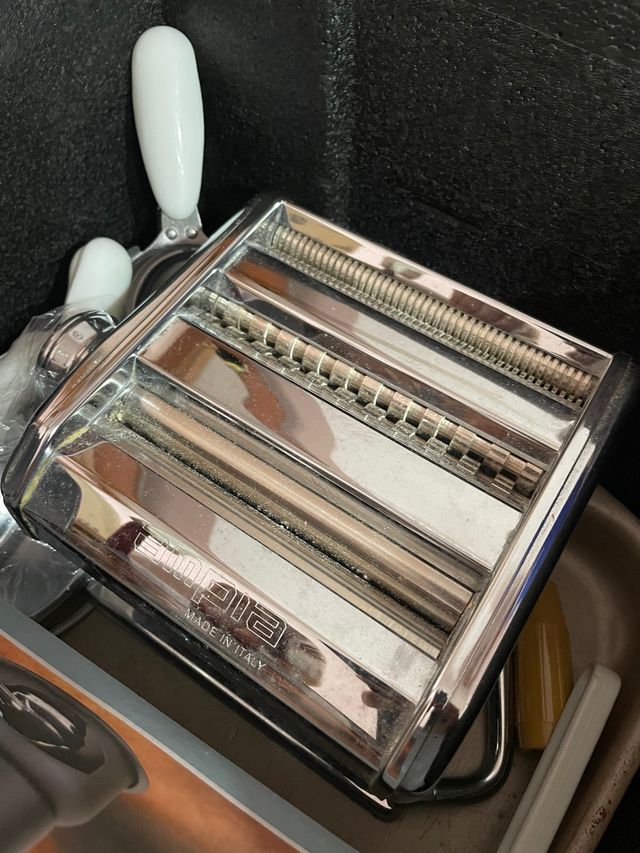 Máquina Pasta Ampia Italiana Acero Cromado