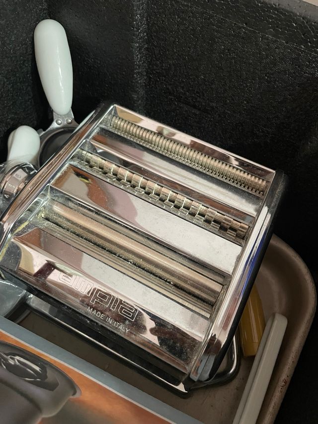 Máquina Pasta Ampia Italiana Acero Cromado