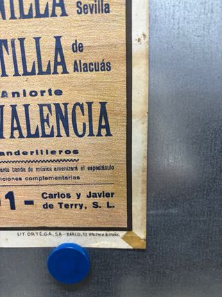 Cartel Toros Valencia 9 Julio 1967