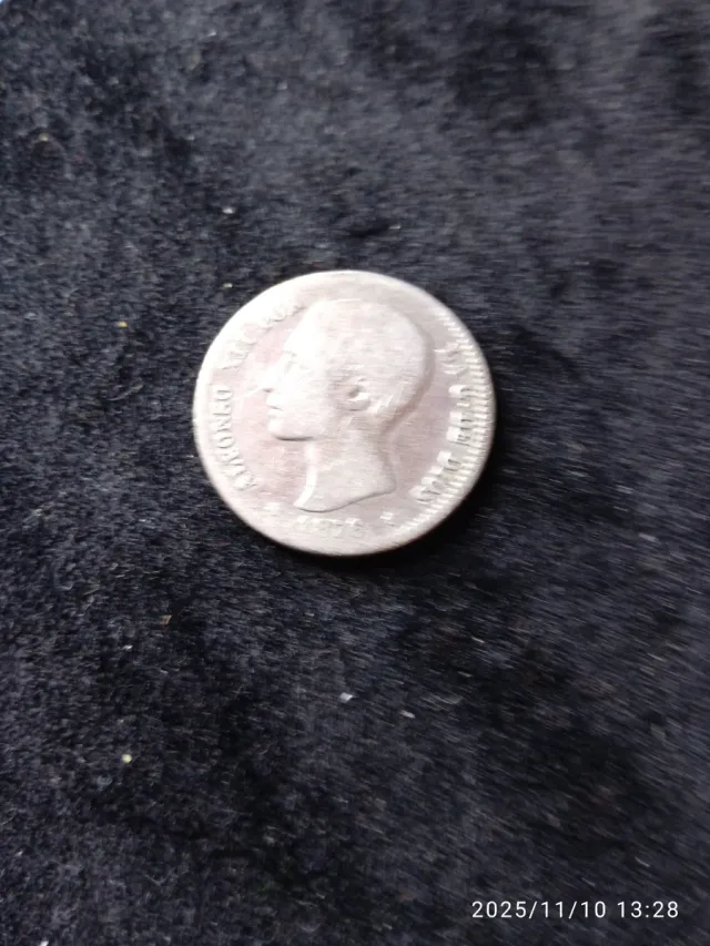 Alfonso XII 1876 DEM peseta de plata