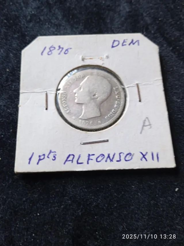 Alfonso XII 1876 DEM peseta de plata