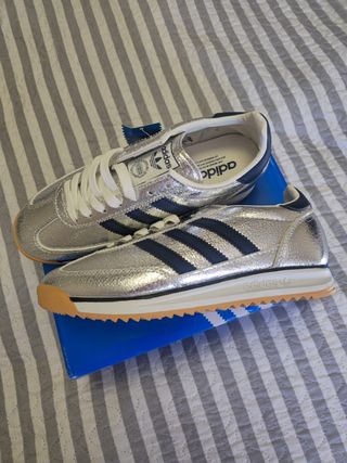Zapatillas Adidas SL 72 Plata y Azul