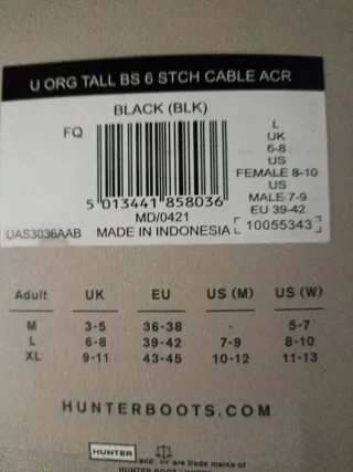 Calcetines negro para botas de agua Hunter