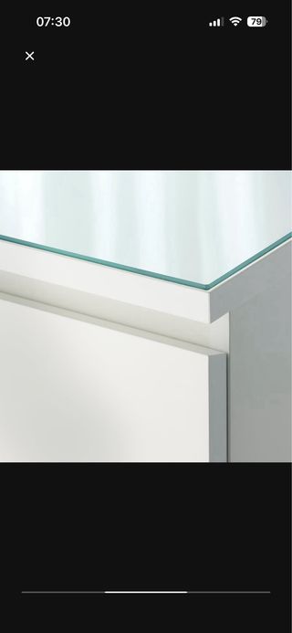Tablero de vidrio IKEA para cómoda MALM blanco