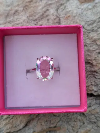 Anillo Plata Cuarzo Aura Multicolor