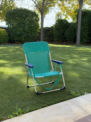 Silla plegable de playa verde y azul