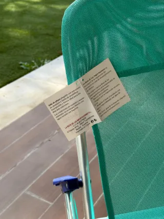 Silla plegable de playa verde y azul