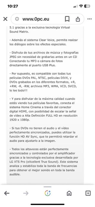 Sistema de altavoces LG Negro