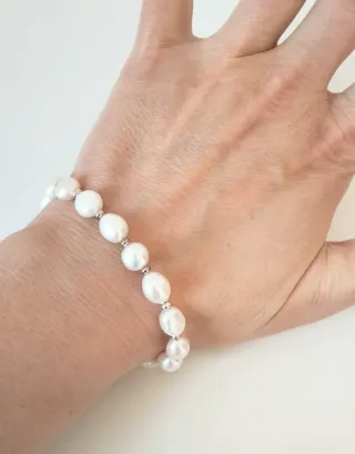 Bracciale Perle Barocche e Ag 925