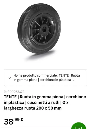 Ruota piena TENTE cerchione plastica
