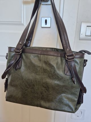 Borsa donna verde e marrone