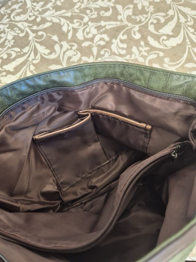 Borsa donna verde e marrone