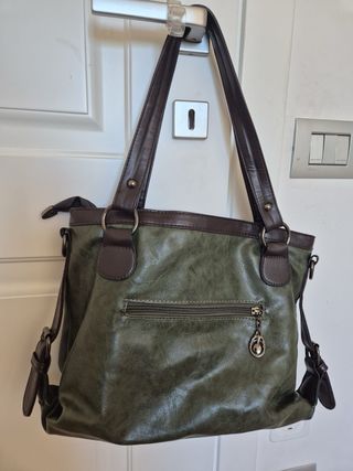 Borsa donna verde e marrone