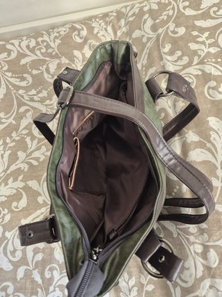 Borsa donna verde e marrone