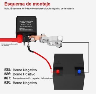 Interruptor Batería Coche 200A 12VDC Mando
