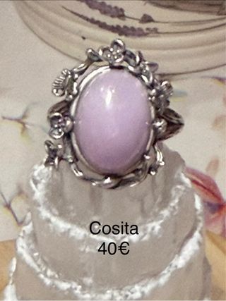 Anillos Plata 925 minerales naturales ajustable