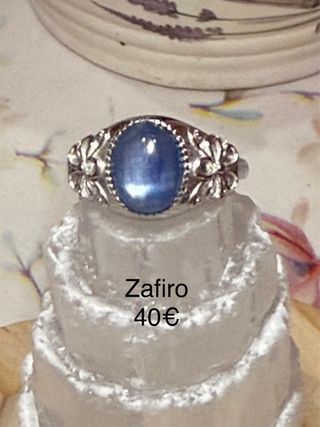 Anillos Plata 925 minerales naturales ajustable