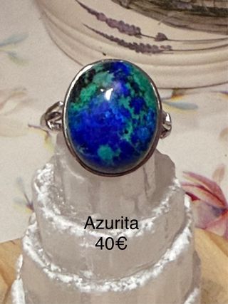 Anillos Plata 925 minerales naturales ajustable