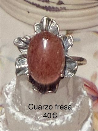 Anillos Plata 925 minerales naturales ajustable