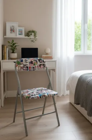 Silla plegable diseño cómic japonés